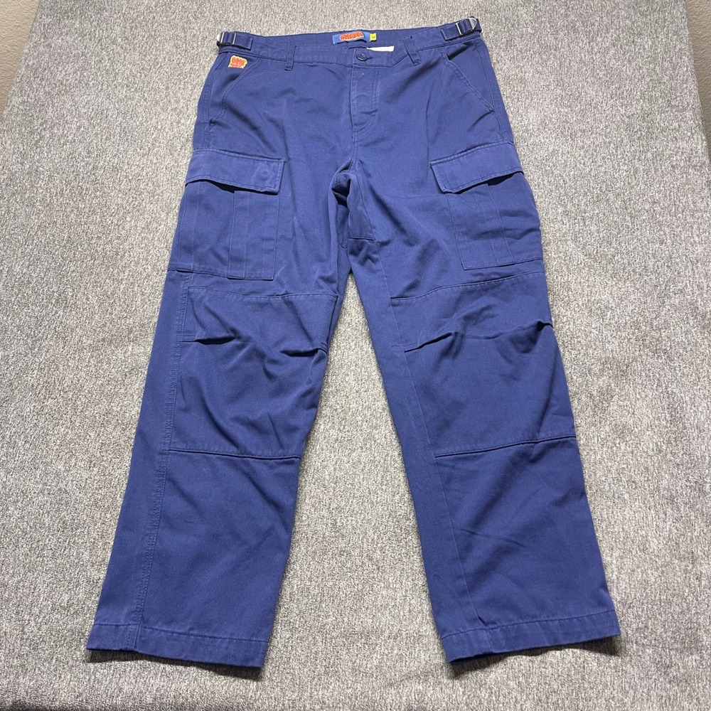Empyre Relax Mens Navy Blue Cargo Pants‎ Size 30 Adjustable Waist Skate Trousers